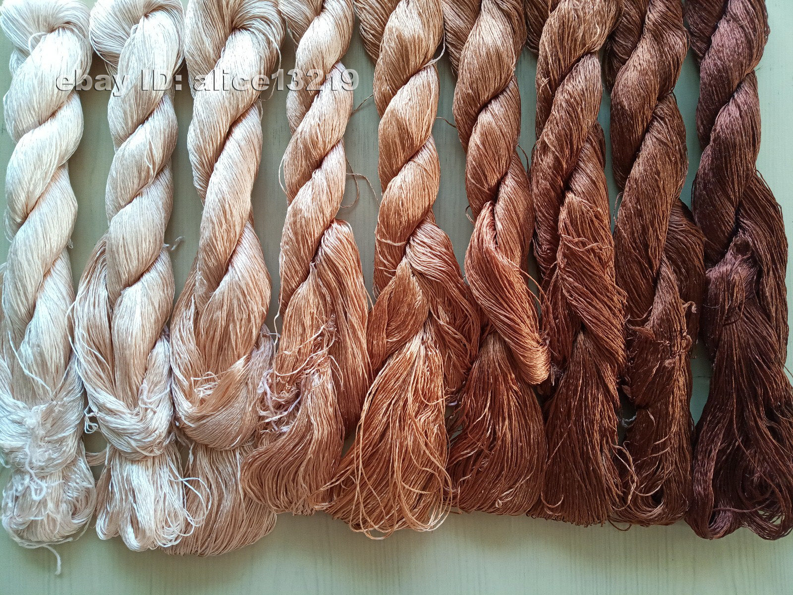 9bundles 100%real mulberry silk,hand-dyed embroidery silk floss/thread N60