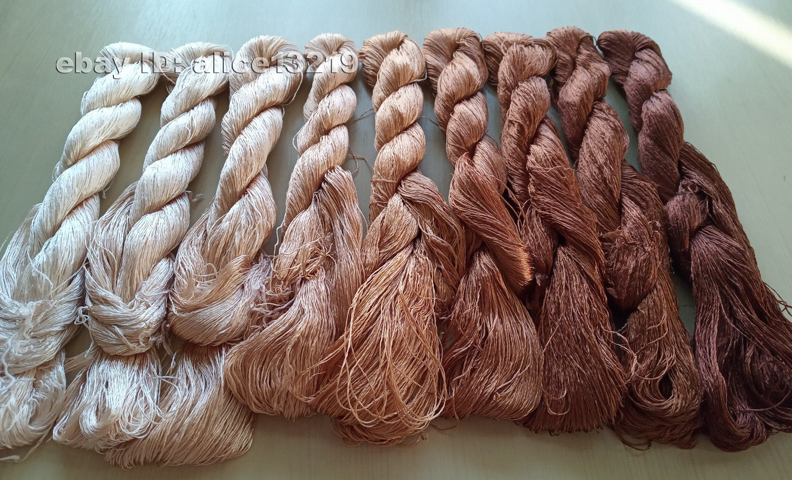 9bundles 100%real mulberry silk,hand-dyed embroidery silk floss/thread N60