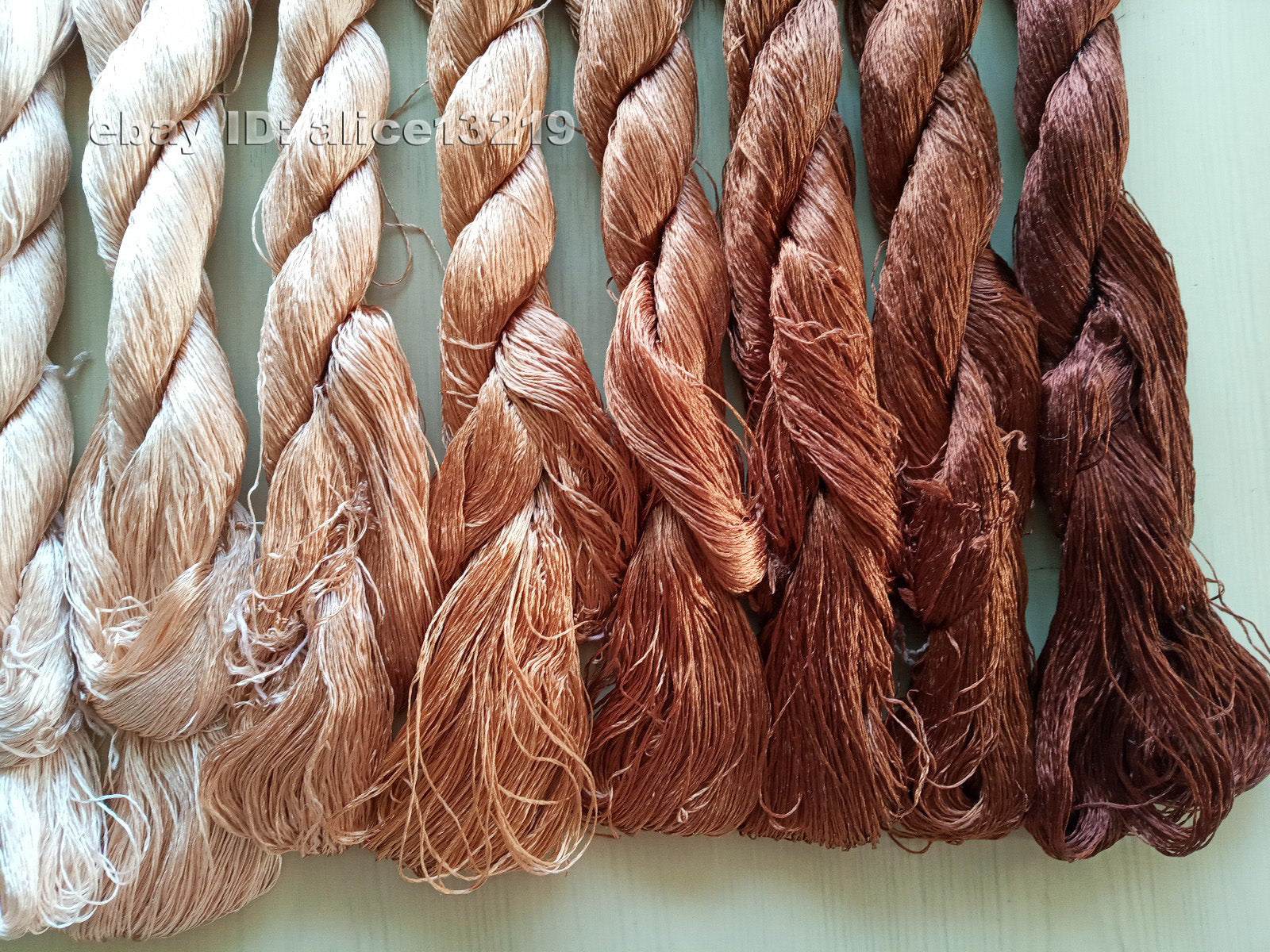 9bundles 100%real mulberry silk,hand-dyed embroidery silk floss/thread N60