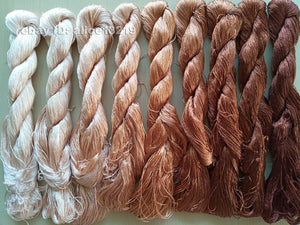 9bundles 100%real mulberry silk,hand-dyed embroidery silk floss/thread N60