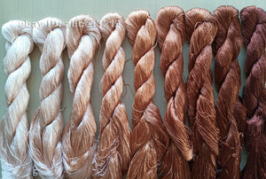 9bundles 100%real mulberry silk,hand-dyed embroidery silk floss/thread N60