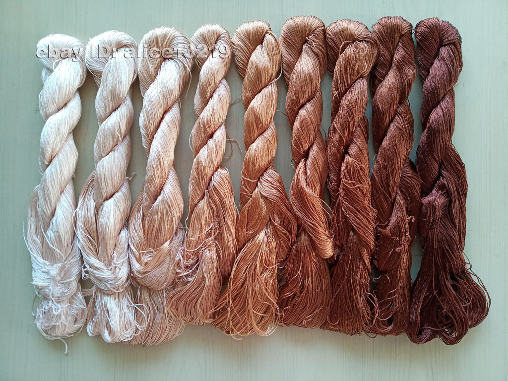 9bundles 100%real mulberry silk,hand-dyed embroidery silk floss/thread N60