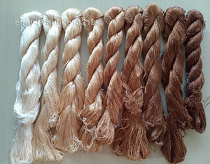 9bundles 100%real mulberry silk,hand-dyed embroidery silk floss/thread N62