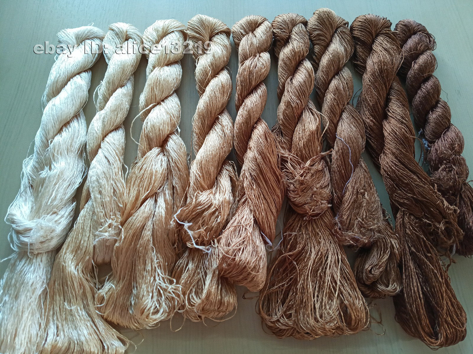 9bundles 100%real mulberry silk,hand-dyed embroidery silk floss/thread N62