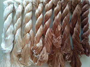 9bundles 100%real mulberry silk,hand-dyed embroidery silk floss/thread N62