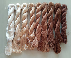 9bundles 100%real mulberry silk,hand-dyed embroidery silk floss/thread N62