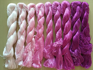 9bundles 100%real mulberry silk,hand-dyed embroidery silk floss/thread N65