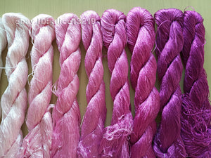 9bundles 100%real mulberry silk,hand-dyed embroidery silk floss/thread N65