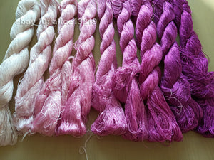 9bundles 100%real mulberry silk,hand-dyed embroidery silk floss/thread N65