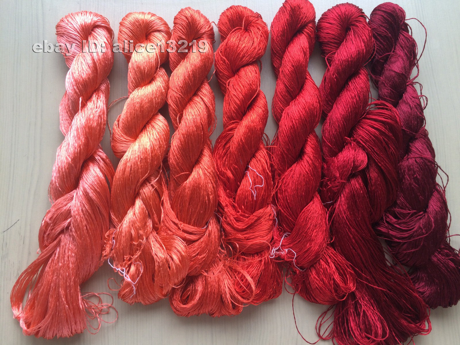 7bundles 100%real mulberry silk,hand-dyed embroidery silk floss/thread N7