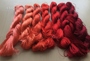 7bundles 100%real mulberry silk,hand-dyed embroidery silk floss/thread N7