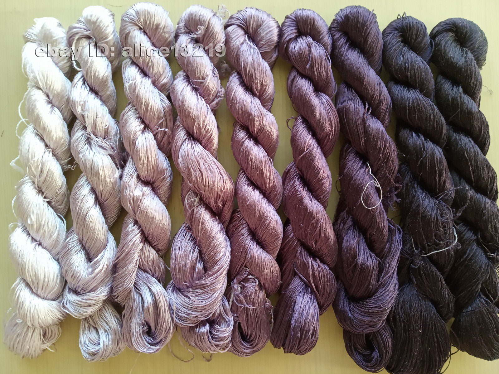 9bundles 100%real mulberry silk,hand-dyed embroidery silk floss/thread N74