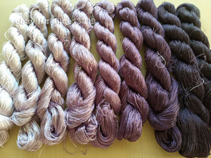 9bundles 100%real mulberry silk,hand-dyed embroidery silk floss/thread N74