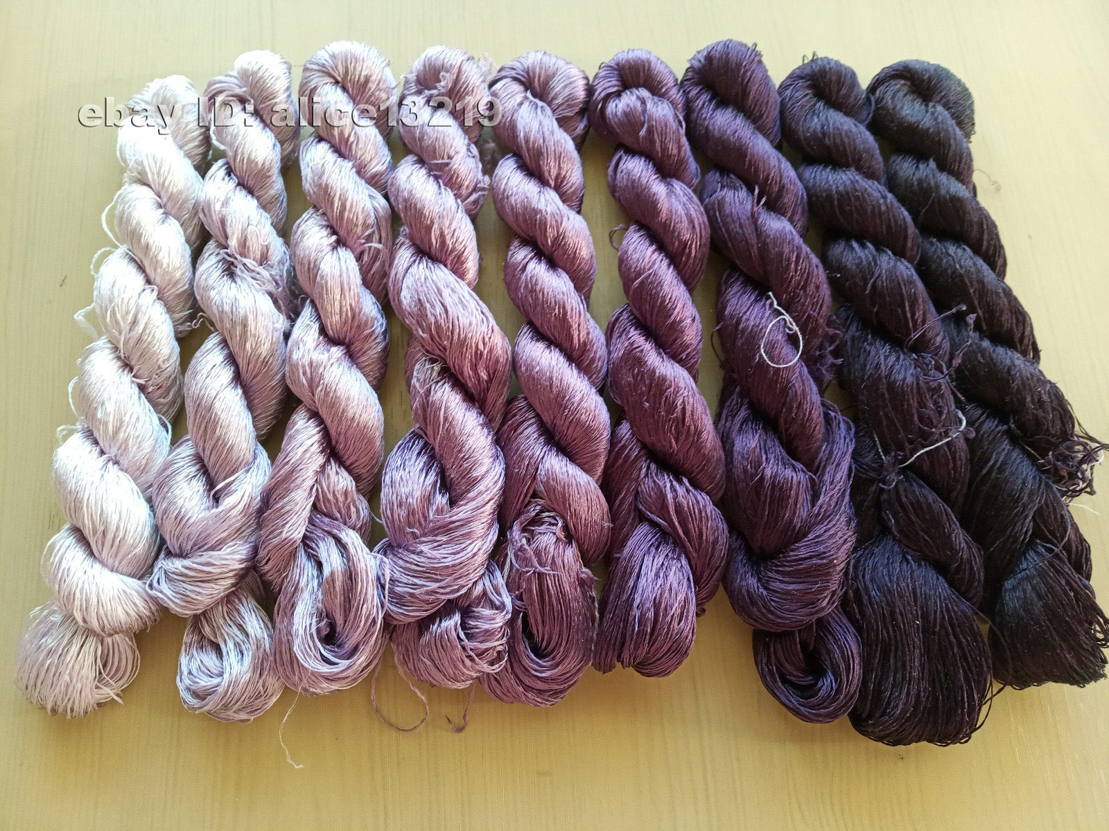 9bundles 100%real mulberry silk,hand-dyed embroidery silk floss/thread N74