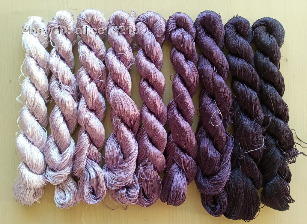 9bundles 100%real mulberry silk,hand-dyed embroidery silk floss/thread N74
