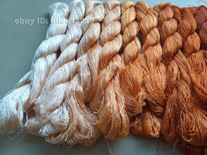 12bundles 100%real mulberry silk,hand-dyed embroidery silk floss/thread N76