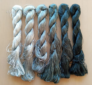 6bundles 100%real mulberry silk,hand-dyed embroidery silk floss/thread N79