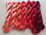 7bundles 100%real mulberry silk,hand-dyed embroidery silk floss/thread N7