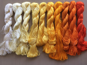 10bundles 100%real mulberry silk,hand-dyed embroidery silk floss/thread N8