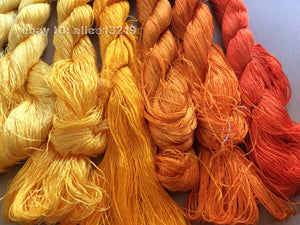 10bundles 100%real mulberry silk,hand-dyed embroidery silk floss/thread N8