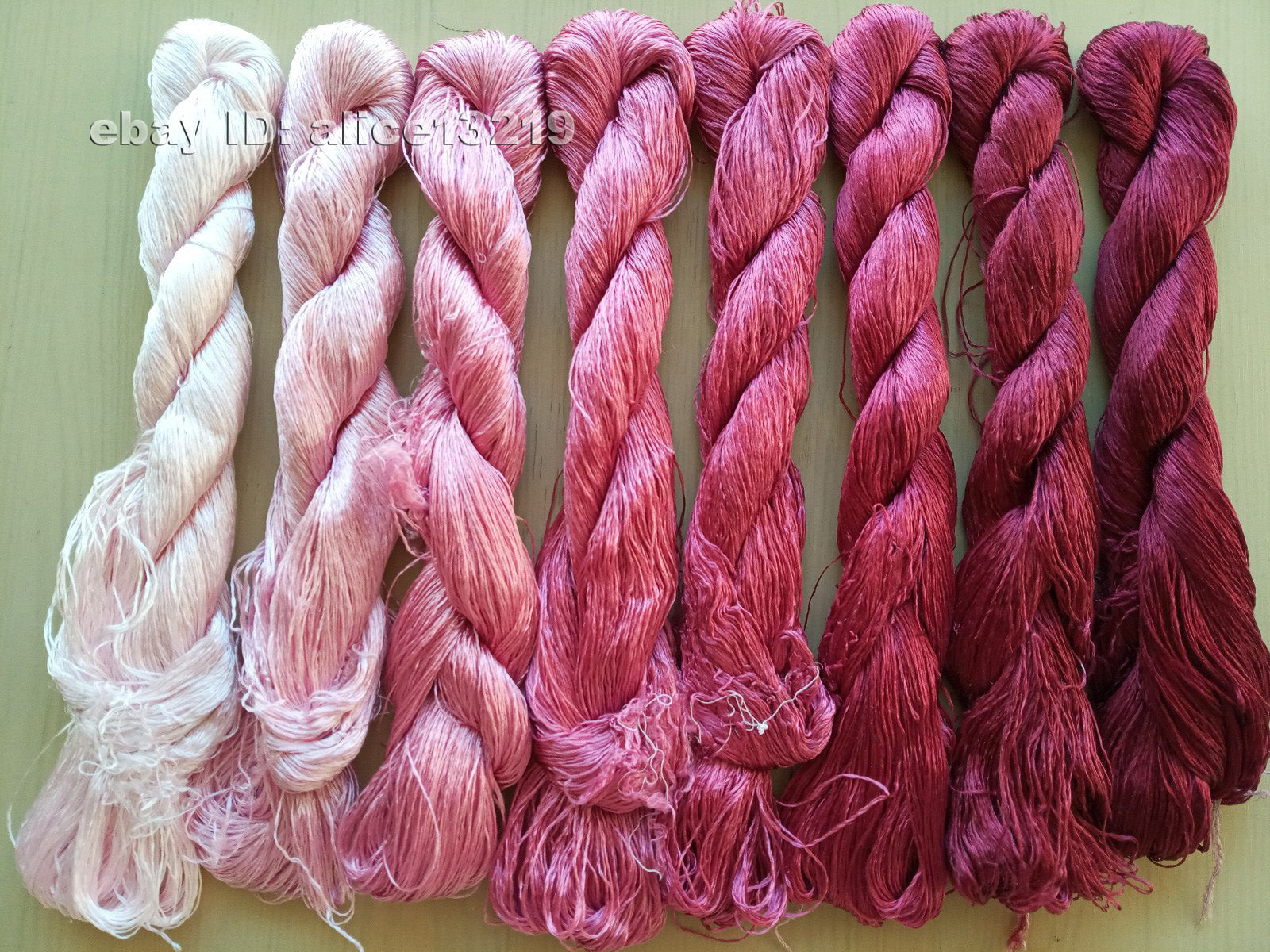 8bundles 100%real mulberry silk,hand-dyed embroidery silk floss