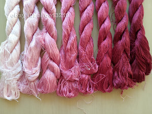 8bundles 100%real mulberry silk,hand-dyed embroidery silk floss/thread N80