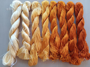 8bundles 100%real mulberry silk,hand-dyed embroidery silk floss/thread N86