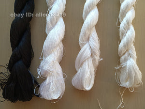 4bundles 100%mulberry silk,hand-dyed black white silk floss/thread N88