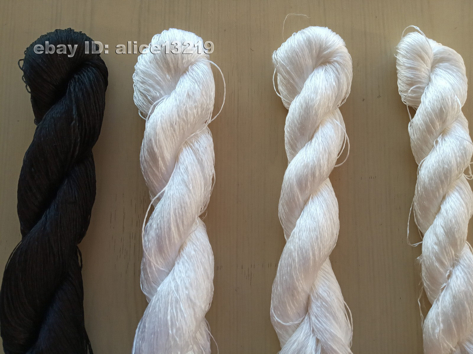 4bundles 100%mulberry silk,hand-dyed black white silk floss/thread N88