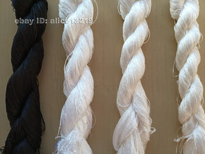 4bundles 100%mulberry silk,hand-dyed black white silk floss/thread N88