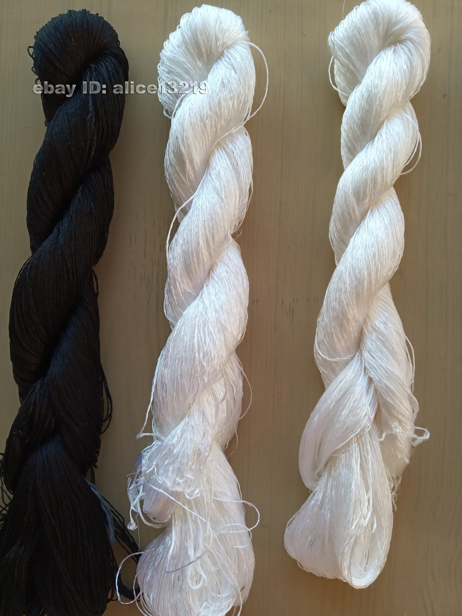 4bundles 100%mulberry silk,hand-dyed black white silk floss/thread N88