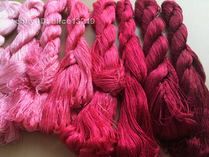 8bundles 100%real mulberry silk,hand-dyed embroidery silk floss/thread N9