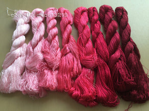 8bundles 100%real mulberry silk,hand-dyed embroidery silk floss/thread N9