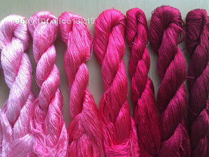 8bundles 100%real mulberry silk,hand-dyed embroidery silk floss/thread N9