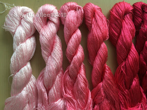 8bundles 100%real mulberry silk,hand-dyed embroidery silk floss/thread N9