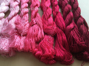 8bundles 100%real mulberry silk,hand-dyed embroidery silk floss/thread N9