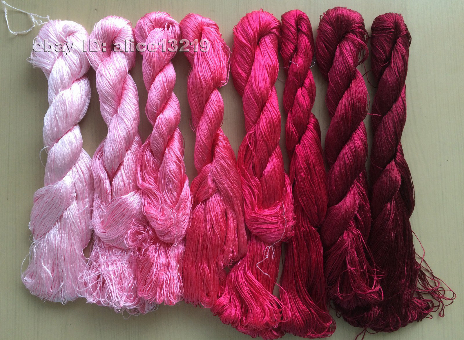 8bundles 100%real mulberry silk,hand-dyed embroidery silk floss/thread N9