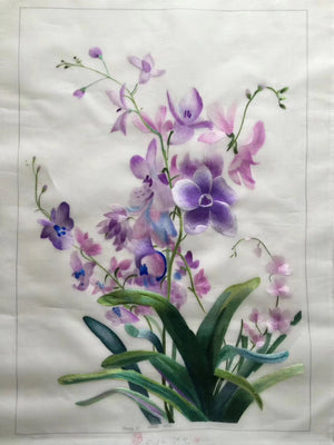 Delicate Hand Su Embroidery Art:flower lotus tulip still life fish longevity 60cm 4918