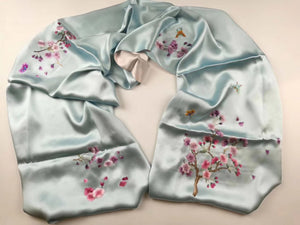 Fashion Hand embroideried silk Su Embroidery long scarf 1piece 4918