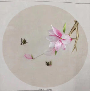 Delicate Hand embroidered Su Embroidery Art:flower bird lotus still life 35cm 4918