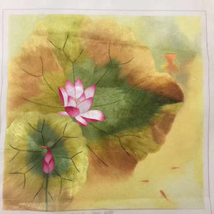 Delicate Hand embroidered Su Embroidery Art:flower bird lotus still life 35cm 4918