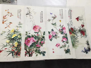 Delicate Hand Su Embroidery 4screens(1set) Art:flower birds still life 80cm 5918