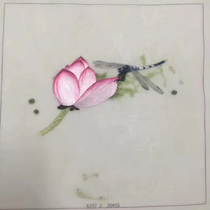 Delicate Hand embroidered Su Embroidery Art:flower bird lotus still life 35cm 5918