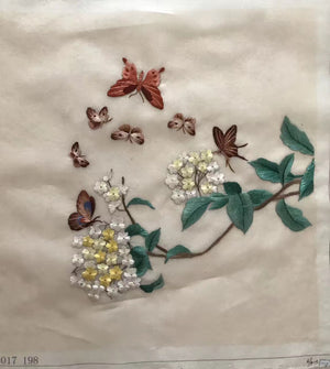 Hand su embroidery:magnolia peony wisteria birds calla orchis lotus flower (two-sided reversible ) 20cm