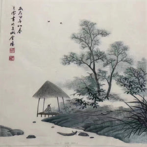 Delicate Hand embroidered Suzhou Embroidery Art:chinese mountains landscape 50cm 2918