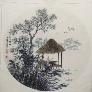 Delicate Hand embroidered Suzhou Embroidery Art:chinese mountains landscape 50cm 2918