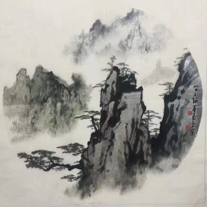 Delicate Hand embroidered Suzhou Embroidery Art:chinese mountains landscape 50cm 2918