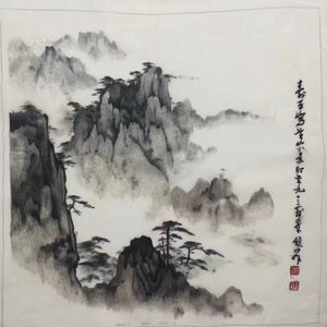 Delicate Hand embroidered Suzhou Embroidery Art:chinese mountains landscape 50cm 2918