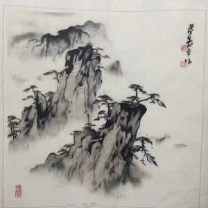 Delicate Hand embroidered Suzhou Embroidery Art:chinese mountains landscape 50cm 2918