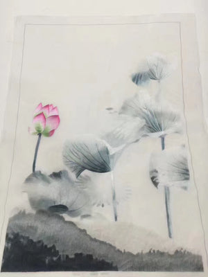 Delicate Hand embroidered Su Embroidery Art:flower rose lotus orchis still life 60cm 5918